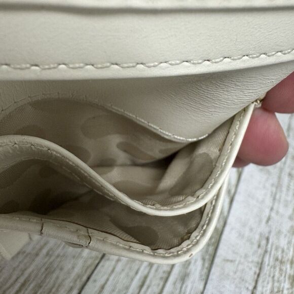 Kate Spade Ivory Black Bow Fold Up Mini Wallet Card Holder ID Case Snap Close - Picture 8 of 12